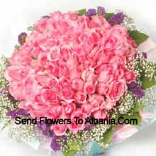 101 Pretty Pink Roses Bunch