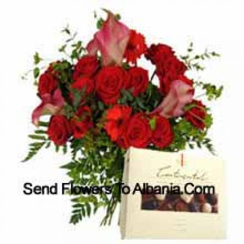 Roses and Gerberas with Imported Chocolates